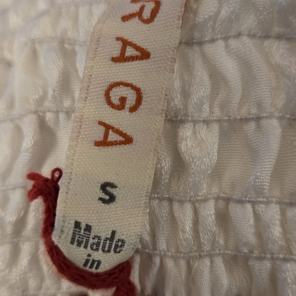 Raga Anthropologie Pisani Pants S NWT White Boho Tassel Floral Festival Cottage - Picture 6 of 9